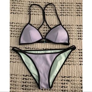 VS PINK purple triangle swim set
